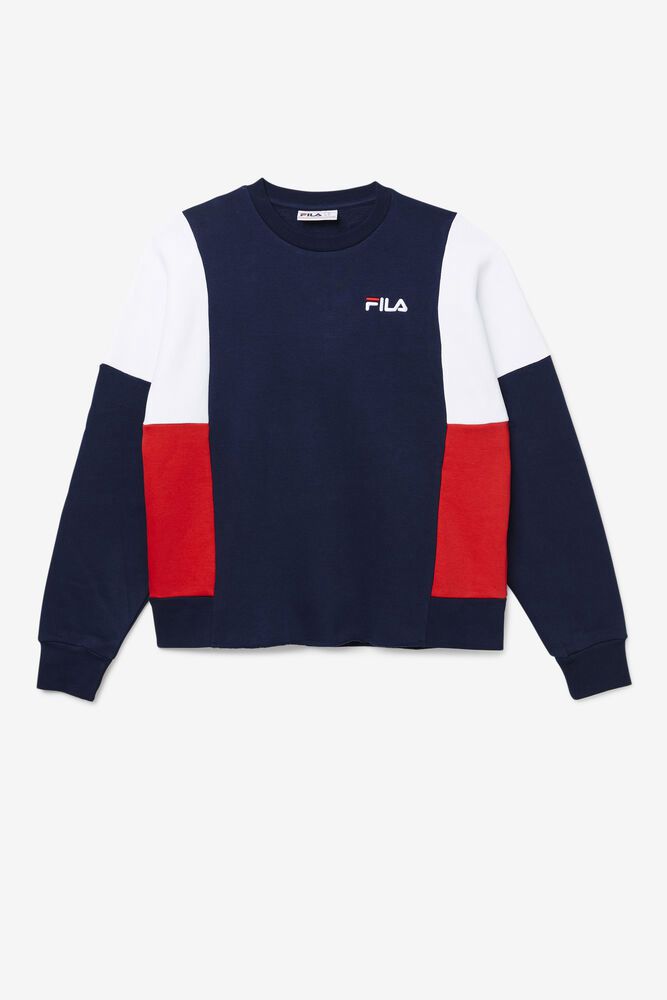 Fila Sweatshirt Alwyn Crew Mens Navy - India BJN-423805